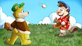 Bobby and Dipper playing catch