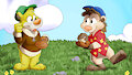 Bobby and Dipper playing catch v2 by MaxDeGroot