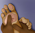 massaging her feet