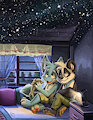Dolphins and Stars by pandapaco
