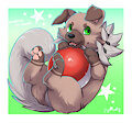 Rockruff with Pokeball by Stomak
