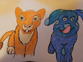 Nala and Blue by blueskunkcoon