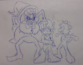 Sketch: witchy enemies by Lenago