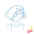 A drawing of myself with a Cathat by carnfall