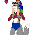 Brotherly love: piggyback ride