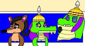 Pinstripe's bath with the Komodo Brothers