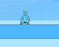 Terry the Blue Fox in his Indoor Pool