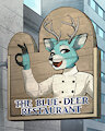 The Blue Deer Restaurant Sign