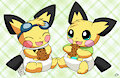Sparks and Jacob enjoying cookies