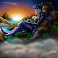 Commission - Sunset Lovers by HappyAnthro