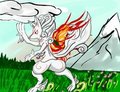 When Amaterasu turned to Lucario by Fangy