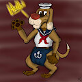 Theme Park Sailor Dog Mascot Diapered