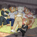 Cat, he stays over at his friend's mice house. by termeneko