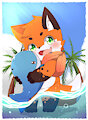 fox, whale and sea by toruu90