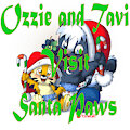 Ozzie and Tavi Visit Santa Paws by OzzieKitSkunk