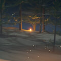 Winter Forest - Backwards View (Landscape)