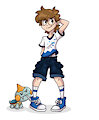 Pokemon AU Shaun and Chewtle dx by FriskeyFurley