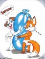 Surprise hugs his balloon!