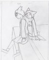 Erica and Erin Sitting - Sketch