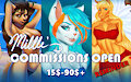 [ COMMISSIONS - OPEN ] (SFW & NSFW - any kinks)