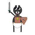 Little cardboard warrior Fletch.