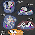 Akira and DaVinci sleeps by XGhostWolfX