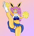 Commission 28: Levina the jolteon cheerleader by JavithecyborgGX20