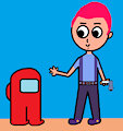 Red Astronaut Meets Colt