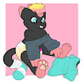 Trying to get dressed -By NazzNikoNanuke-