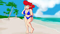 Pam en la playa