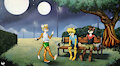 Hanging out under the light of the twin moons