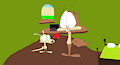 Sandy and Rocko at the Treedome