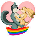 The bunny and the wolf by smartwhitefang