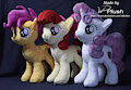 Group shot of CMC custom plushies by Wdeleon