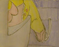 Milachu being grabbed by the accelerator pedal