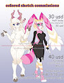 Colored Sketch Commissions -OPEN by FeneksiA