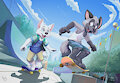 Pent and Sama Skating by pandapaco
