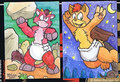 Trading card paintings: Krassus and Tyrax