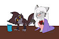 Sick Kitten and her Friend by ManicMoon