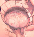 A Human Girl's Big Diapered Butt