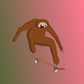 Skater Sloth Ollie by squishyPlop