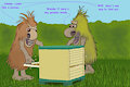 Grit and Grimy have a Bad Day with the Honeybees - Drawings as Comic Strip Format