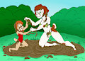 Mud fight
