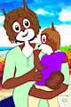Toddler Rachel with her mother