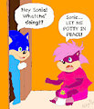 sonic disrupts sonia's potty break