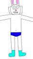 Miles the Rabbit in His Underwear Relaxing