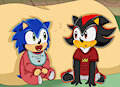 Sonic X - Baby Sonic and Toddler Shadow