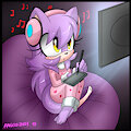 Drawing n listening by Angeloid003