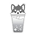Wolf on Boba - Line Art