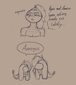 Shedding Inhibitions - unfunny Amogus meme